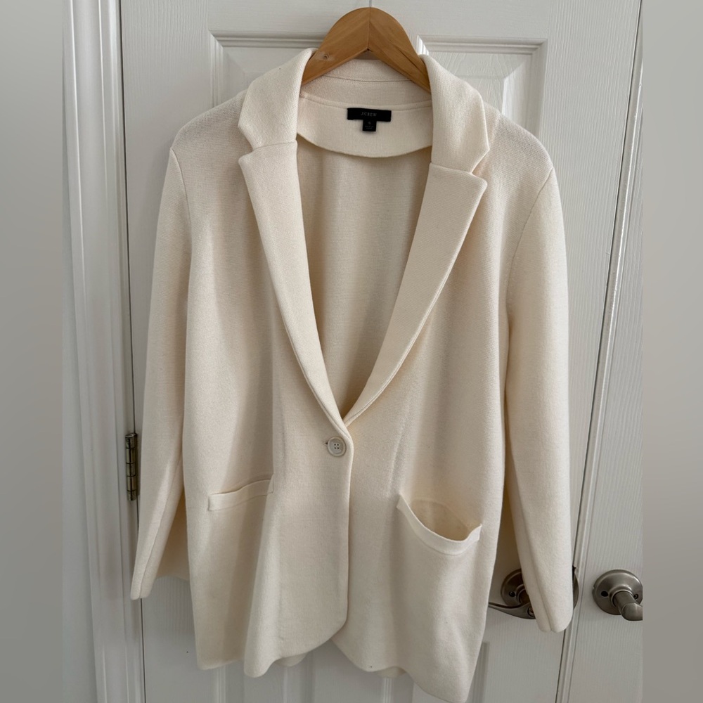 J.crew Cream Single-Button Blazer sweater